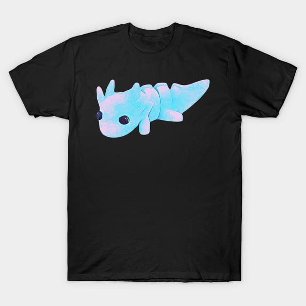 Light blue axolotl with a touch of pink T-Shirt by Shadowbyte91